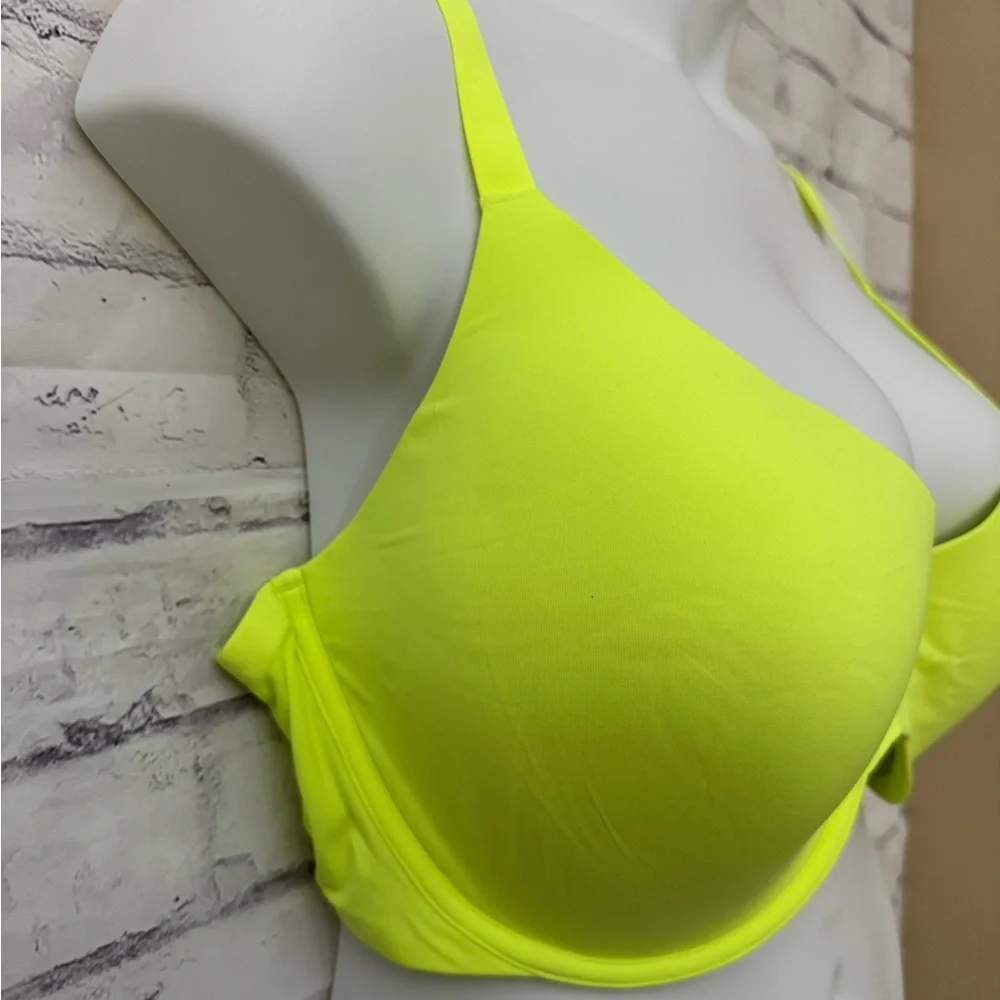 Skims 46DDD Bra Seamless T Shirt Underwire Neon‎ Green Highlighter Rare - Picture 2 of 9